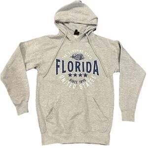 Florida “The Sunshine State” Hoodie Sweatshirt Size S Small Unisex Gray Pullover